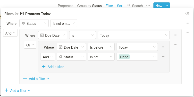 Nested filters in Agenda